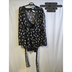 tunique noir a fleur taille 50 vetissimo 